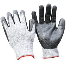 NMSAFETY Plastics moulding use cut 3 liner coated nitrile shell gloves